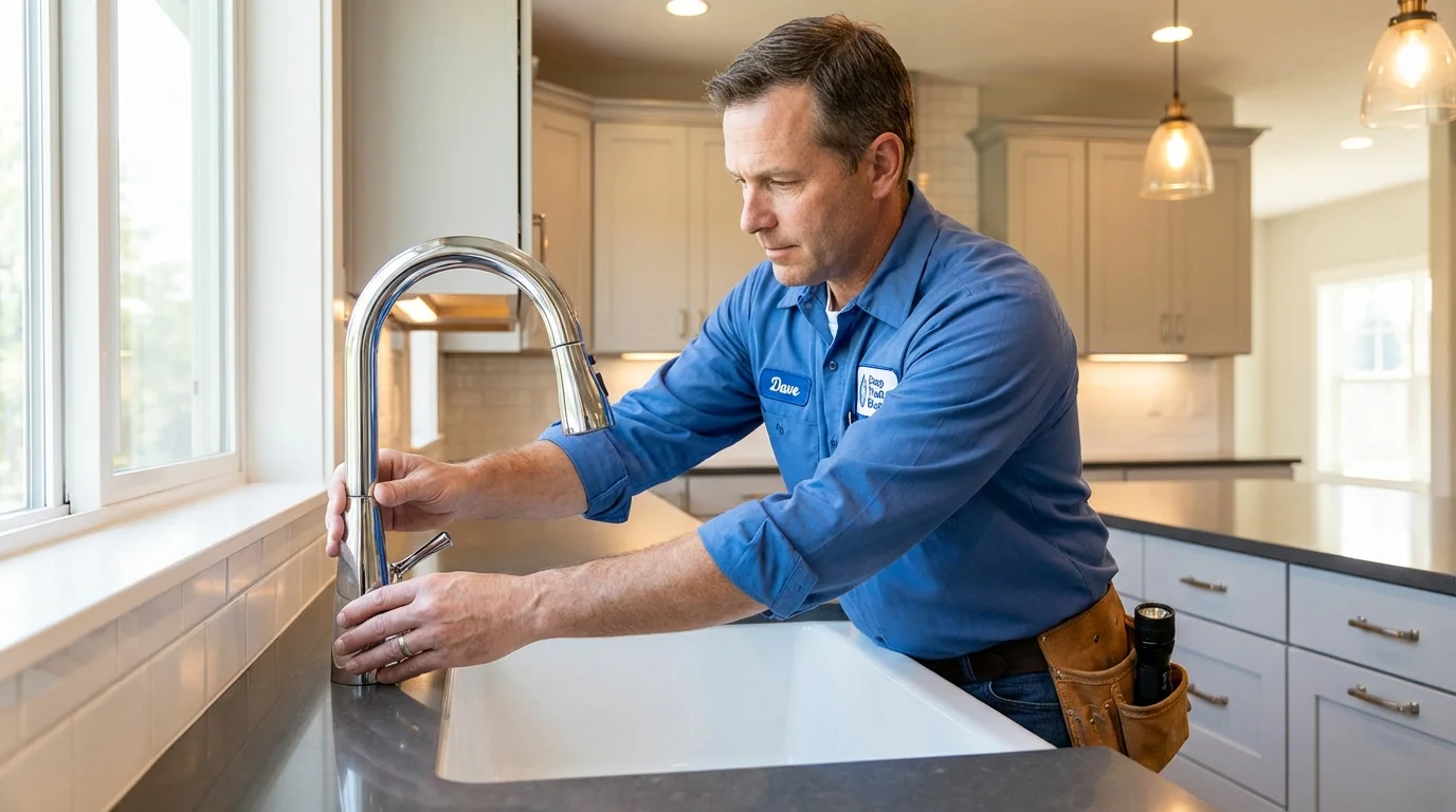 Kitchen faucet installation by Johns Plumbing LLC in Fruitport